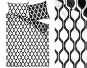 Pościel - Pościel bawełniana 160x200 Imo biało-czarna - miniaturka - grafika 1