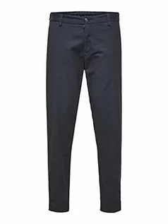 Spodnie męskie - SELECTED HOMME Spodnie męskie, model: mieszanka bawełny organicznej, Dark Sapphire/szczegóły: struktura, 31W / 34L - grafika 1