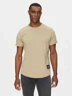 Koszulki męskie - Calvin Klein Jeans T-Shirt J30J323482 Beżowy Regular Fit - miniaturka - grafika 1