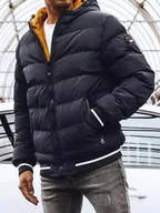 Kurtki męskie - Dwustronna kurtka męska zimowa granatowa Dstreet TX4196-S - miniaturka - grafika 1