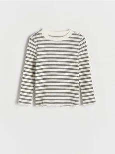 Reserved - Koszulka w paski - złamana biel - Bluzki dla dziewczynek - miniaturka - grafika 1