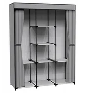 Szafy - Szafa tekstylna z 8 półkami SONIA antracyt z kurtyną - miniaturka - grafika 1