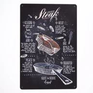 Plakaty - Plakat Tabliczka dekoracyjna metalowa FOOD STEAK - miniaturka - grafika 1