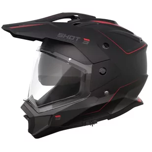 SHOT, kask cross motocyklowy TREK Rally black red matt, XS - Kaski motocyklowe - miniaturka - grafika 1