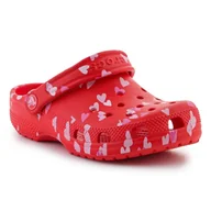 Buty dla dziewczynek - Klapki Crocs Classic vday Clog Jr 209754-6ZR czerwone - miniaturka - grafika 1