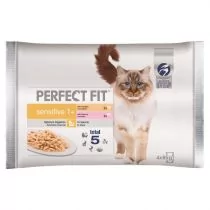 Perfect Fit Sensitive saszetka 4x85g mokra karma dla kotów w sosie z kurczakiem z łososiem) - Mokra karma dla kotów - miniaturka - grafika 1