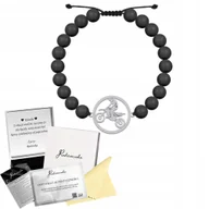 Bransolety męskie - Bransoleta Męska Motocross Srebro 925 Perły Prezent Dzień Chłopaka GRAWER - miniaturka - grafika 1