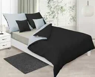 Pościel - Matex Pościel satynowa 160x200 Double Face srebrna czarna 42+48 KG - miniaturka - grafika 1