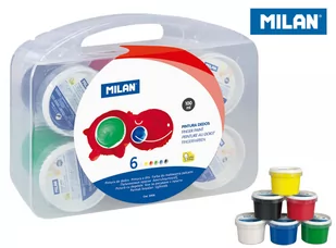 MILAN Farby do malowania palcami 6 kolorów x 100ml - Przybory szkolne - miniaturka - grafika 1
