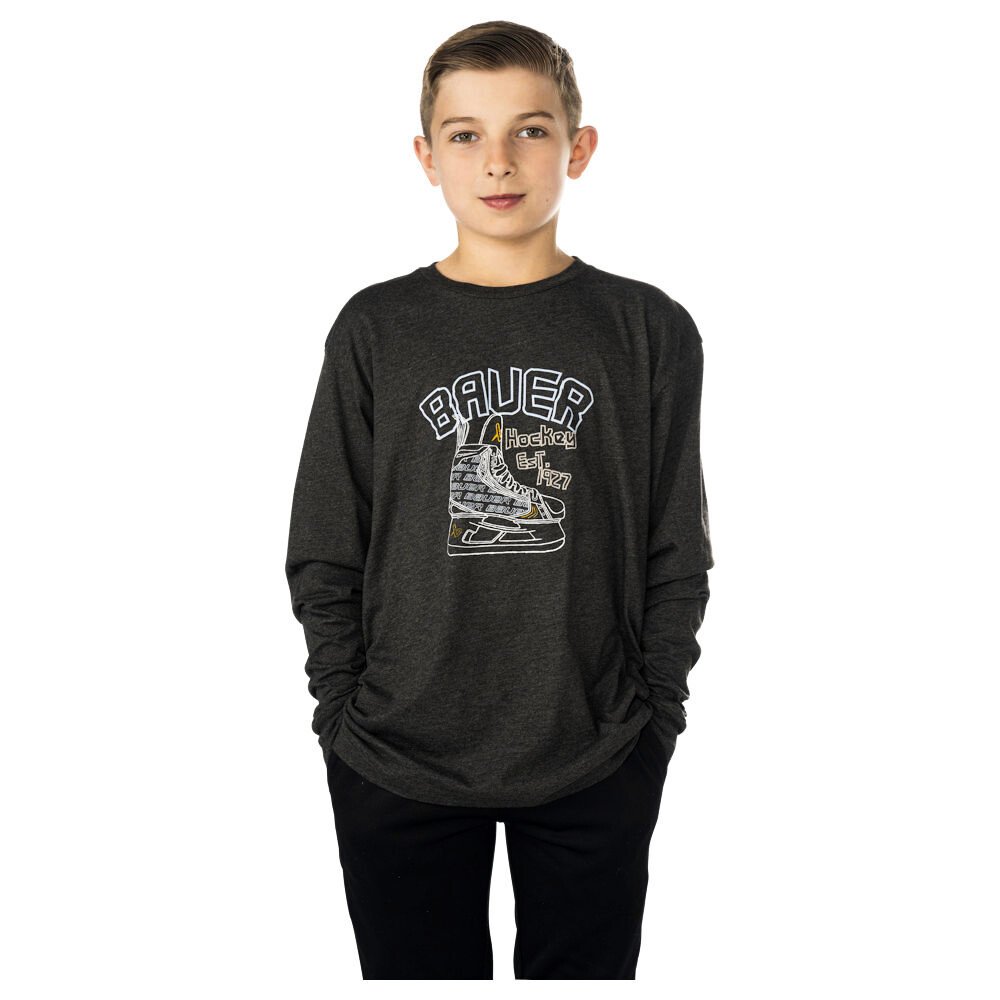 Koszulka dziecięca Bauer LS Graphic Tee Grey L