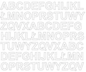 Pasmanteria - Litery samoprzylepne 2 cm białe z połyskiem - Błyszcząca - miniaturka - grafika 1