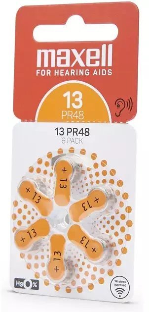 MAXELL BATTERY ZINK AIR PR48 13 6PK BLISTER 790419.00.EU