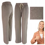 Spodnie damskie - Damskie Spodnie Kuloty Szerokie Długie Wygodne Eleganckie Wiskoza S/M - miniaturka - grafika 1