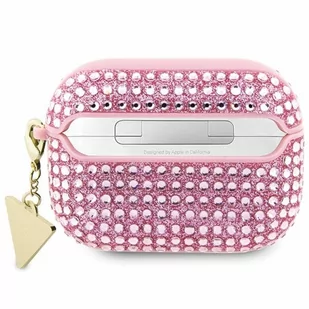 Oryginalne Etui APPLE AIRPODS PRO Guess Hardcase Rhinestone Triangle (GUAPHDGTPP) różowe - Akcesoria do słuchawek - miniaturka - grafika 3