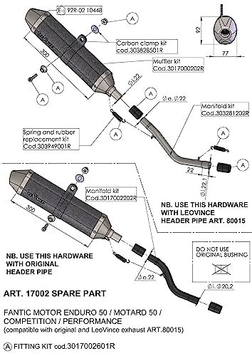 LeoVince uchwyt do rury wydechowej, część zamienna, zestaw mocujący do układu wydechowego