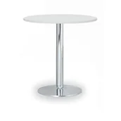 Stoły i stoliki do biura - B2B Partner Stolik wysoki Filip II, średnica 800 mm, chromowana podstawa, płyta biała 423205 - miniaturka - grafika 1
