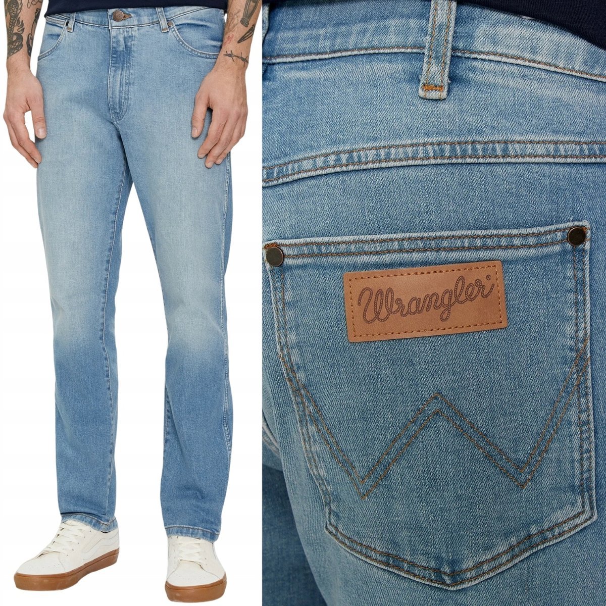 Wrangler LARSTON Clever FREE TO STRETCH spodnie jeansowe na lato W36 L34