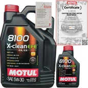 Oleje silnikowe - Motul 8100 X-clean Efe 5W30 C2/C3 6L Bmw LL-04 Vw 505 00 Zawieszka - miniaturka - grafika 1