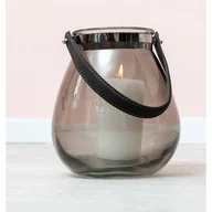 Lampiony i znicze - Lampion szklany z rączką czarny 18 x 22 cm - miniaturka - grafika 1