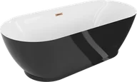 Wanny - Mexen Roxy wanna wolnostojąca 180 x 85 cm, biała/czarna, przelew różowe złoto - 51201808575-60 - miniaturka - grafika 1