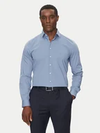 Koszule męskie - Calvin Klein Koszula Poplin Stretch Slim Shirt K10K108229 Niebieski Slim Fit - miniaturka - grafika 1