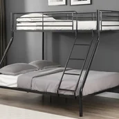 Łóżka dla dzieci i młodzieży - Łóżko piętrowe ELEVATIO IV - 90 i 140 × 190 cm - Czarny - Metal + materace - miniaturka - grafika 1