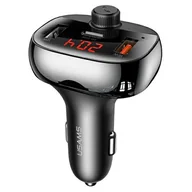 Transmitery FM - USAMS Zestaw głośnomówiący C25 50W z transmiterem FM, Bluetooth, MP3, 2xUSB / USB-C czarny/black CC143TC01 (US-CC143) - miniaturka - grafika 1