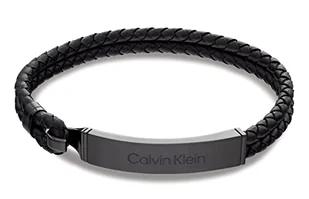 Calvin Klein Bransoleta Skórzana Czarna z Męskiej Kolekcji CK Iconic For Him, 35000406 - Moda i Uroda OUTLET - miniaturka - grafika 1