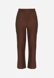 Brązowe Spodnie z Bawełną o Szerokim Kroju z Wysokim Stanem Danniva - Spodnie damskie - miniaturka - grafika 1