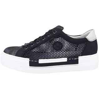 Sneakersy damskie - Rieker Kobiety Frühjahr/Sommer N4997 Sneakersy, Niebieski Nightblue Pacyfik czarny Navy Ice, 42 EU - grafika 1