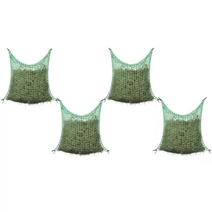 VidaXL Siatki na siano, 4 szt., kwadratowe oczka, 0,9 x 1,5 m, PP - Akcesoria do hodowli zwierząt - miniaturka - grafika 1