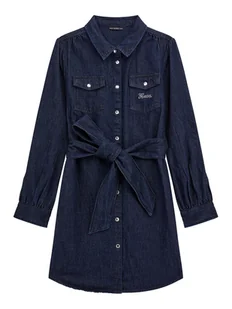 Guess Kids Sukienka jeansowa J5BK22 D4EU0 Granatowy Regular Fit - Sukienki i spódniczki dla dziewczynek - miniaturka - grafika 1