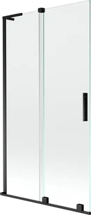 Mexen Velar L parawan nawannowy 2-skrzydłowy rozsuwany 100 x 150 cm, transparent, czarny - 896-100-003-01-70 - Parawany nawannowe - miniaturka - grafika 1