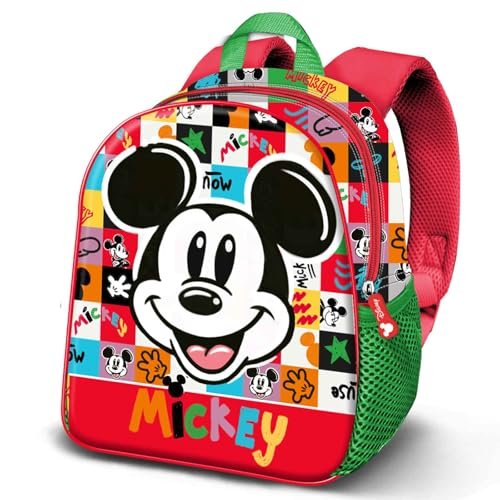 Disney Mickey Mouse Mood-Elite plecak 3D, wielokolorowy, 25 x 30 cm, pojemność 7 l, Wielokolorowa Myszka Miki, Jeden rozmiar, Plecak Elite 3D