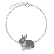 Biżuteria dla dzieci - Królik Rex karzełek Bransoletka srebro - MEJK Jewellery - miniaturka - grafika 1