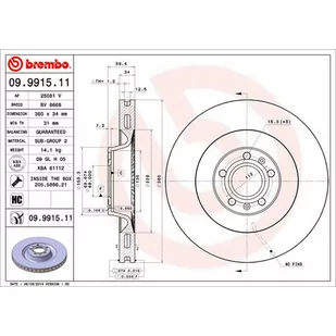 Tarcza hamulcowa BREMBO 09.9915.11 - Tarcze hamulcowe - miniaturka - grafika 1