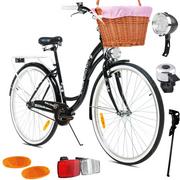 Rowery - Rower Miejski MalTrack Citybike Dreamer 1-speed Black 28" + Koszyk Różowy - miniaturka - grafika 1