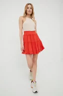Spódnice - Superdry spódnica kolor pomarańczowy mini rozkloszowana - miniaturka - grafika 1