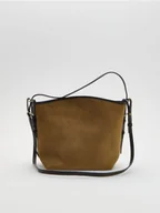 Torebki damskie - Reserved - Torebka z imitacji zamszu - warm olive - miniaturka - grafika 1