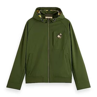 Kurtki męskie - Scotch & Soda Męska kurtka z kapturem Classic Hooded Soft-Shell, Field Green 4876, XXL - grafika 1