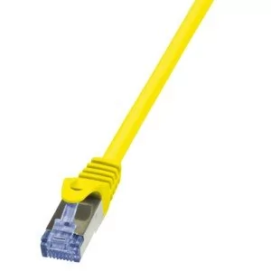 LogiLink Kabel sieciowy CQ3037S CAT 6A S/FTP AWG 26/7 RJ45 1 m Żółty - Patchcordy - miniaturka - grafika 2