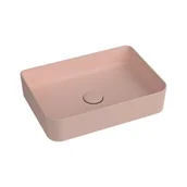 Umywalki - Massi Umywalka ceramiczna nablatowa różowa bez otworu na baterie 50 x 35 cm LERA pink - miniaturka - grafika 1