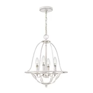 Lampy sufitowe - Bradbury lampa wisząca biała QZ-BRADBURY-4P-AWH Quoizel - miniaturka - grafika 1