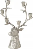 Świeczniki - Świecznik srebrny na 6 świec poroże jelenia niklowane aluminium Kandelabr - miniaturka - grafika 1