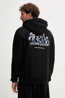 Bluzy męskie - Alpha Industries bluza męska kolor czarny z kapturem z nadrukiem 156339.03 - miniaturka - grafika 1