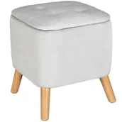 Taborety i hokery - Pufa do salonu EMMA, welurowa, z miejscem do przechowywania, 42, 5 cm, WENKO - miniaturka - grafika 1