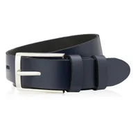 Paski - PASEK MĘSKI SKÓRZANY GRANATOWY 120 CM ZE SREBRNĄ KLAMRĄ PAOLO PERUZZI PG-03-DBS-120 - miniaturka - grafika 1