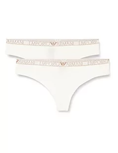 Emporio Armani Stringi damskie, 2 sztuki, Cream Printed/Solid, XS - Majtki damskie - miniaturka - grafika 1