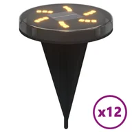 Lampy ogrodowe - vidaXL Solarne lampki gruntowe, z kolcami, 12 szt., ciepłe białe - miniaturka - grafika 1