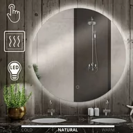 Lustra - Lustro Łazienkowe Bona Okrągłe Z Oświetleniem Led Fi 70 Cm Bd Art  Dotykowe Mata Antyparowa - miniaturka - grafika 1